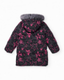 Girls’ padded coat with stars and slogan print Girls’ padded coat with stars and slogan print