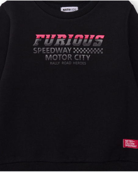 Black sweatshirt for boys with “Furious” print Black sweatshirt for boys with “Furious” print