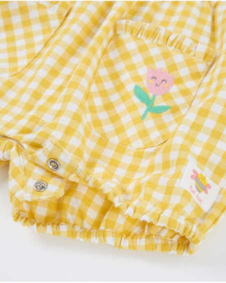 Conjunto de recién nacido de punto y estampado vichy