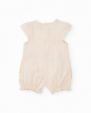 Knitted newborn romper with ruffle detail