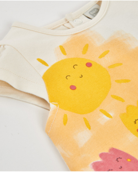 Knitted newborn romper with ruffle detail