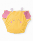 Knitted newborn swimsuit with raised appliqués