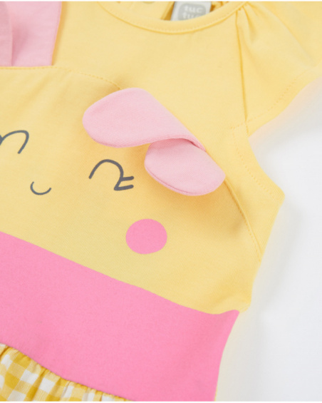 Knitted newborn dress with raised appliqués