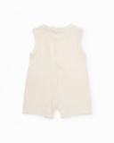 Knitted newborn romper with baby print