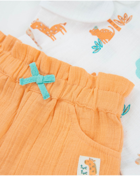 Newborn woven set with giraffe print