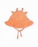 Newborn woven hat with adjustable tie ribbon