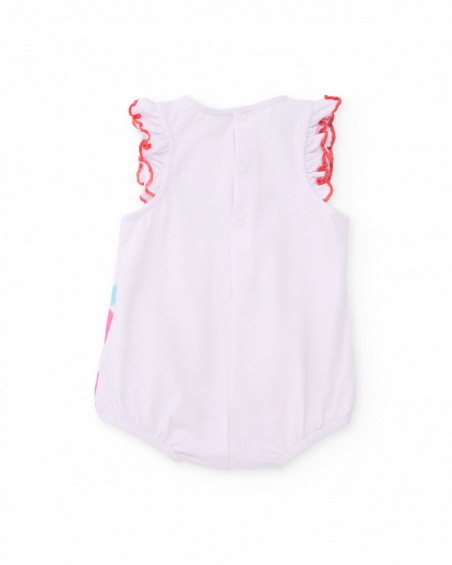 Knitted newborn romper with fruit print