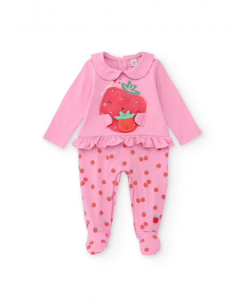 Knitted newborn romper with raised appliqués