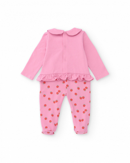 Knitted newborn romper with raised appliqués