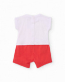 Knitted newborn romper with large fruit print