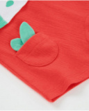 Knitted newborn romper with large fruit print