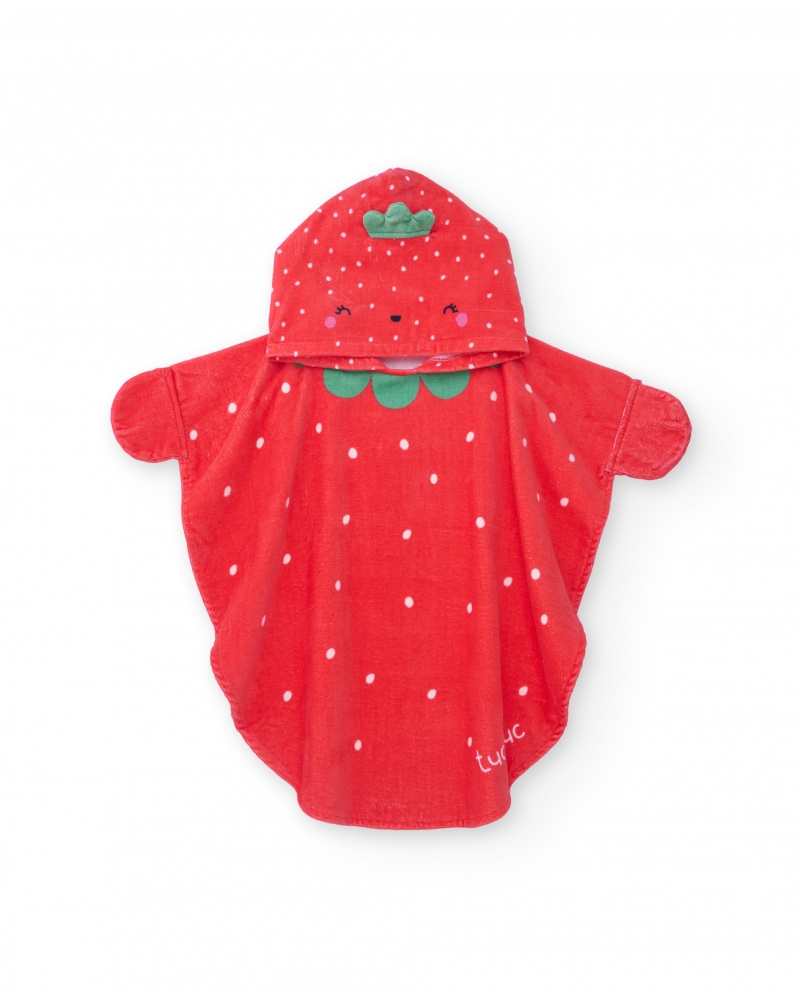 Knitted newborn hooded poncho towel