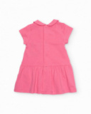 Knitted newborn dress with gathered skirt