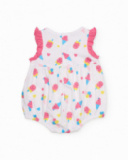 Knitted newborn romper with ice cream print