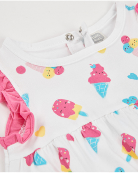 Knitted newborn romper with ice cream print