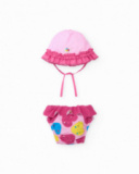 Newborn woven swimsuit with decorative ruffle