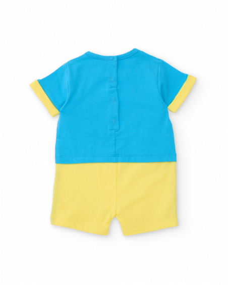 Newborn woven romper with fish design