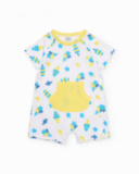 Knitted newborn romper with front pocket