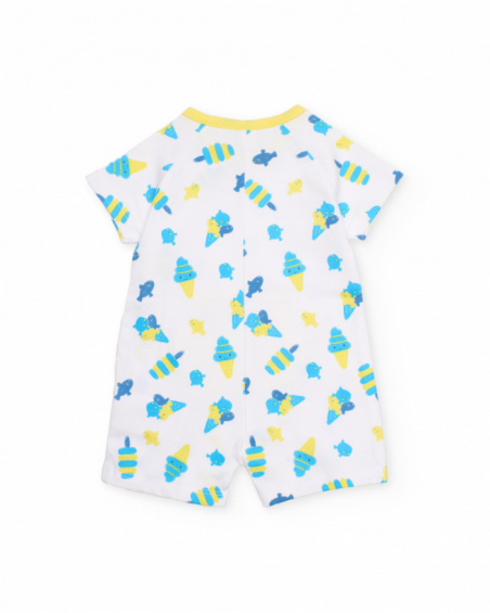 Knitted newborn romper with front pocket