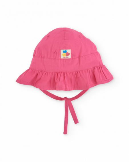 Newborn woven hat with adjustable tie strap