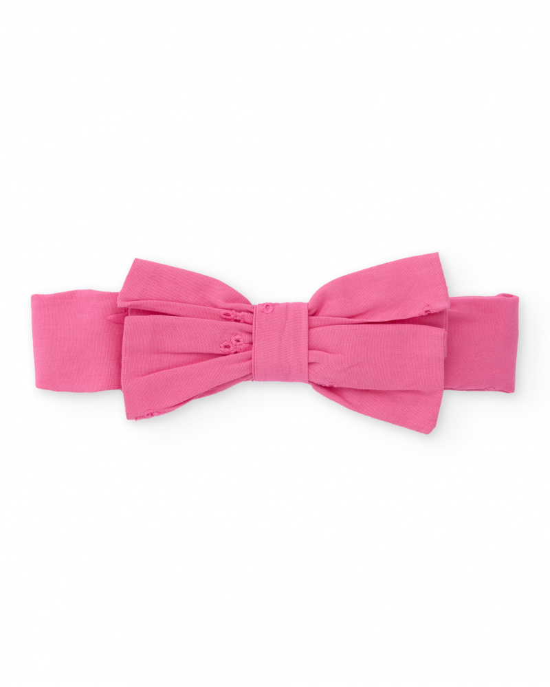 Knitted newborn headband with decorative bow