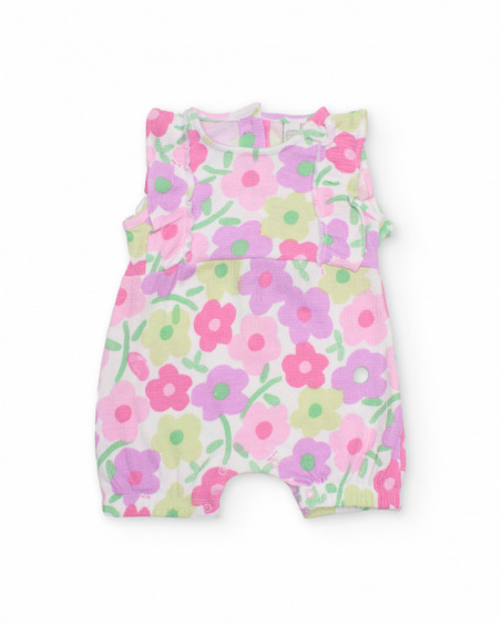 Knitted newborn romper with ruffles