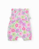 Knitted newborn romper with ruffles