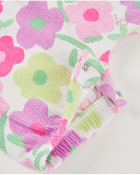 Knitted newborn romper with ruffles