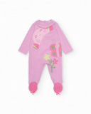 Knitted newborn romper with raised details