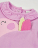 Knitted newborn romper with raised details