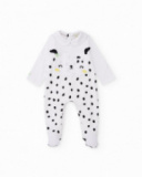 Knitted newborn romper with raised appliqués