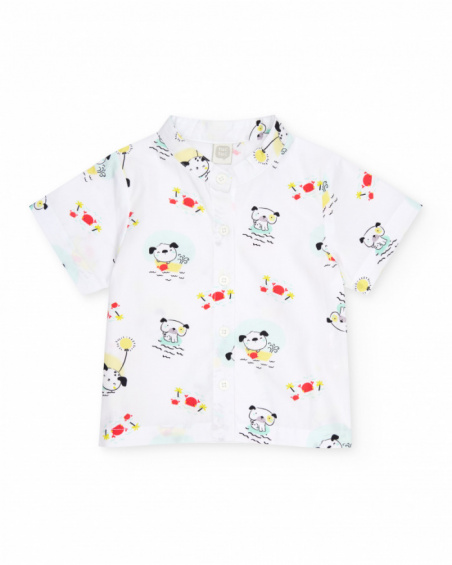 Newborn woven set with a playful print