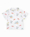 Newborn woven set with a playful print