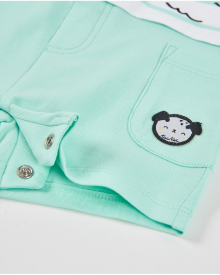 Knitted newborn romper with embroidered detail