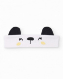 Knitted newborn headband with raised appliqués