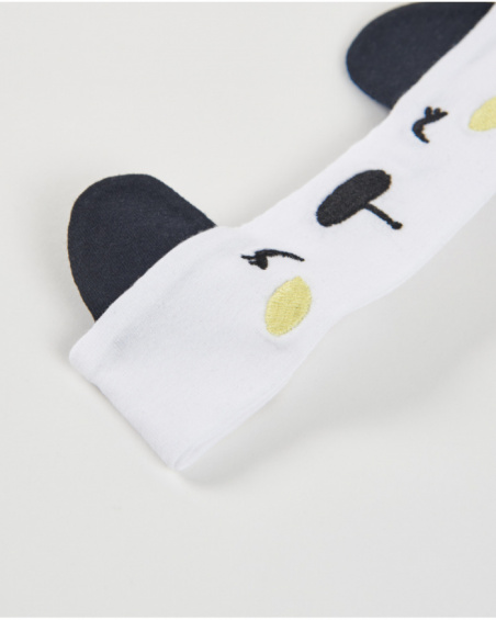 Knitted newborn headband with raised appliqués