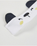 Knitted newborn headband with raised appliqués