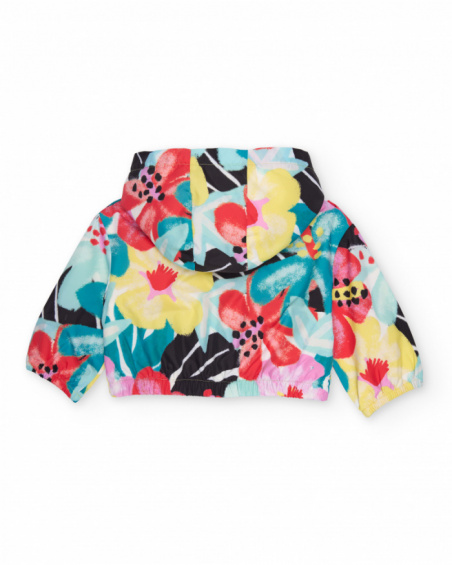 Girls’ woven jacket with floral print