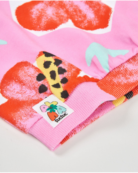 Girls’ knitted sweatshirt with floral print