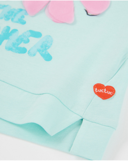 Girls’ knitted T-shirt with flowers on the front