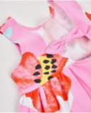 Girls’ knit dress with large floral print