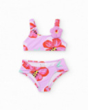 Girls’ knitted bikini with flower appliqué