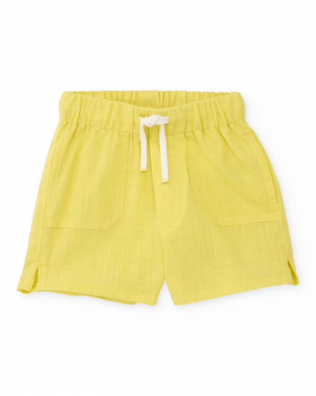 Boys’ woven bermuda shorts with elasticated waist