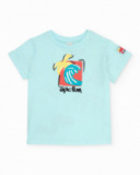 Boys’ knitted T-shirt with shoulder fastening