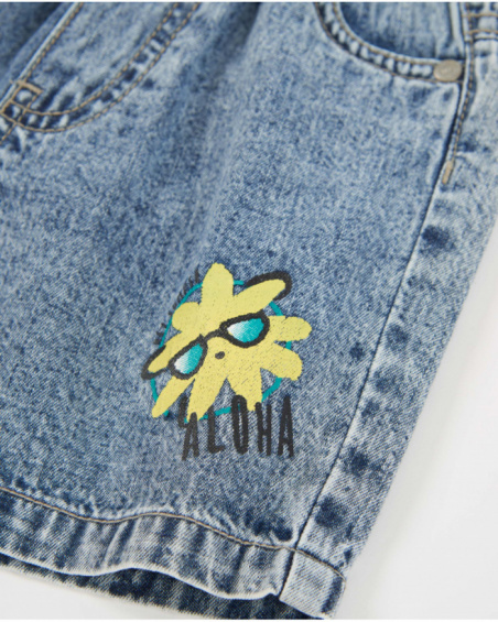 Boys’ woven denim bermuda shorts