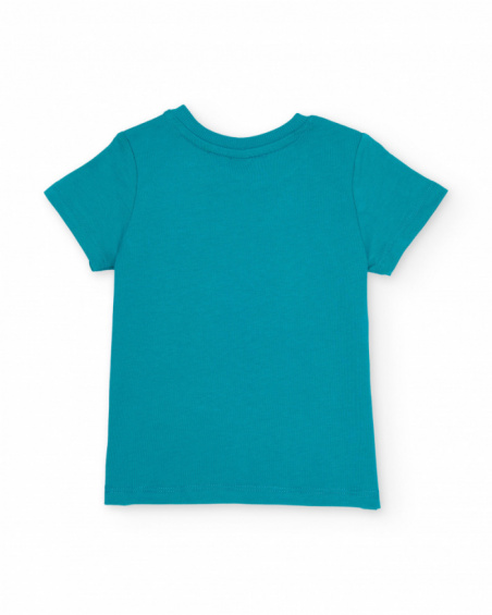 Boys’ knitted T-shirt with palm tree print