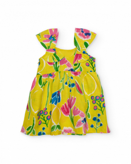Girls’ woven dress with ruffled straps
