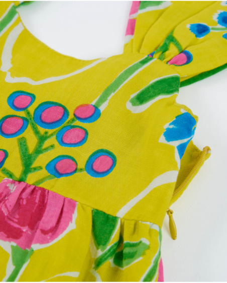 Girls’ woven dress with ruffled straps