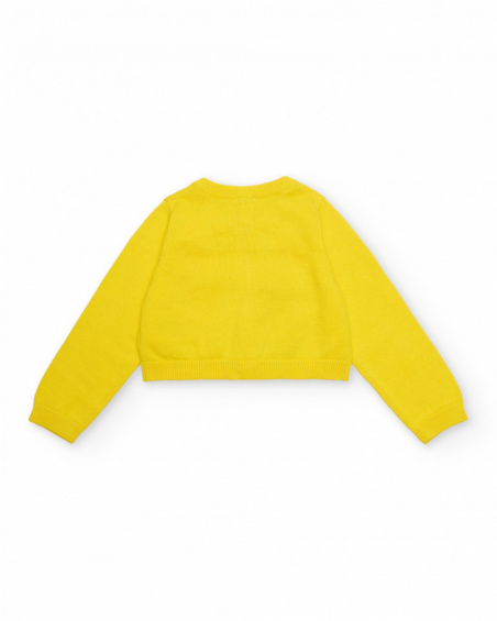 Girls’ tricot jacket with floral print