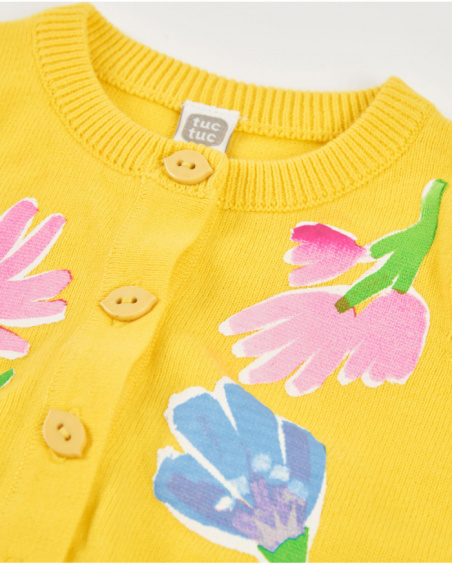 Girls’ tricot jacket with floral print